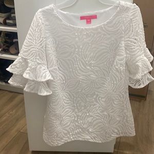 Lilly Pulitzer white lace top